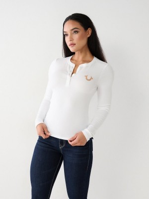 Chemises True Religion Henley Blanche | WA4197862