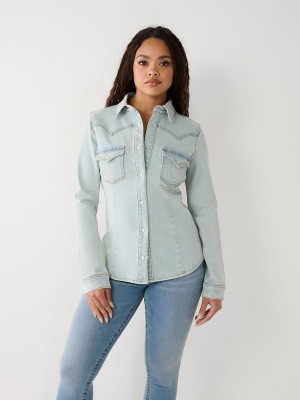 Chemises True Religion Western Denim Walking Downtown | ZB1924863