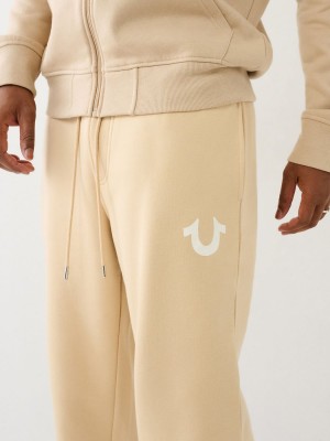 Pantalon Jogging True Religion Horseshoe Logo Fleece Drawstring SEMOLINA | ON5391472