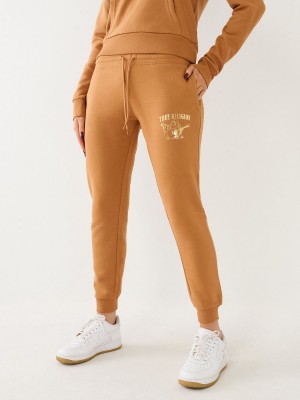 Pantalon Jogging True Religion Metallic Buddha Logo Fleece Orange | TJ5473681