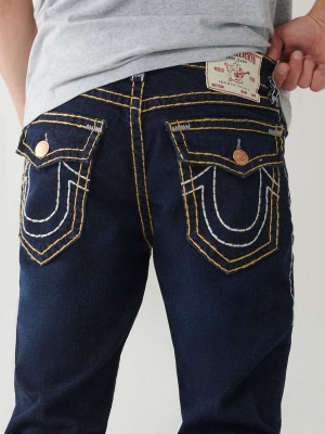 Straight Jeans True Religion Ricky Super T Stitch Lavage Foncé | ZE7845906