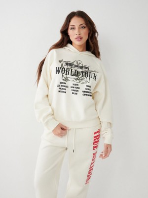 Sweat a Capuche True Religion Buddha Relaxed Blanche | EI9725304