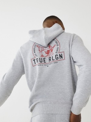 Sweat a Capuche True Religion Buddha Zip Grise | UI9154867