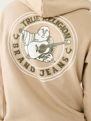 Sweatshirt True Religion Buddha Logo Seal Zip Beige | IN3502914