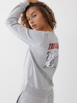 Sweatshirt True Religion Heritage Crewneck Grise | NT9276301