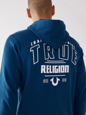 Sweatshirt True Religion Logo Zip Navy/Navy | EY3612479