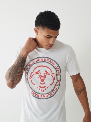 T Shirts True Religion Buddha Logo Blanche | OT9204538