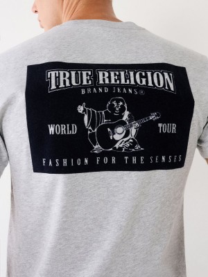 T Shirts True Religion Buddha Logo Grise | KU8241375