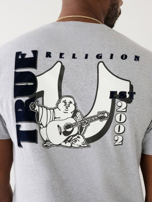 T Shirts True Religion Buddha Logo Grise | RI1763852