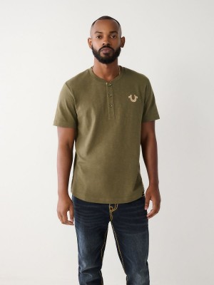 T Shirts True Religion Henley Vert | AR9728134