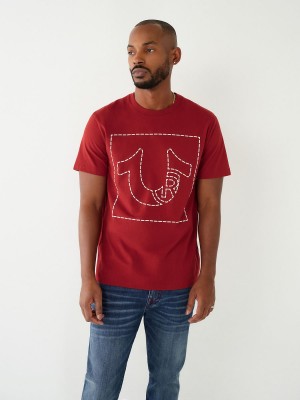 T Shirts True Religion Horseshoe Logo Rouge | GP5841706