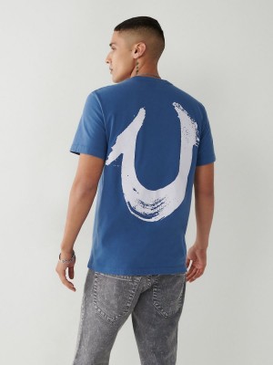 T Shirts True Religion Horseshoe Relaxed Bleu Marine | EY8315274