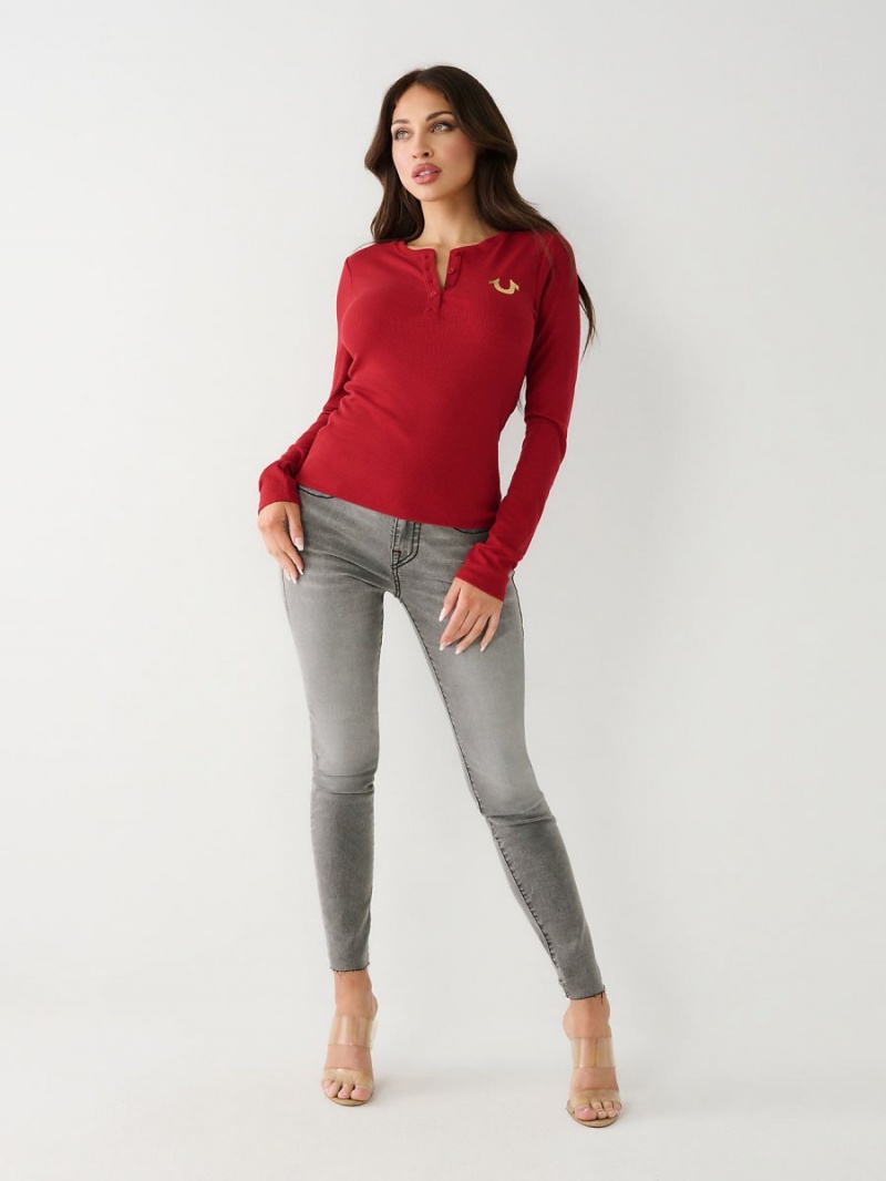 Chemises True Religion Henley Rouge | PH2359046