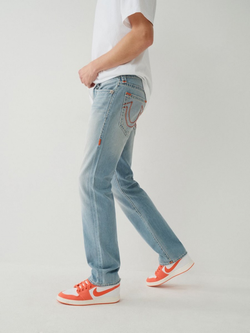 Straight Jeans True Religion Ricky Super T Stitch Lavage Clair | PD1542936