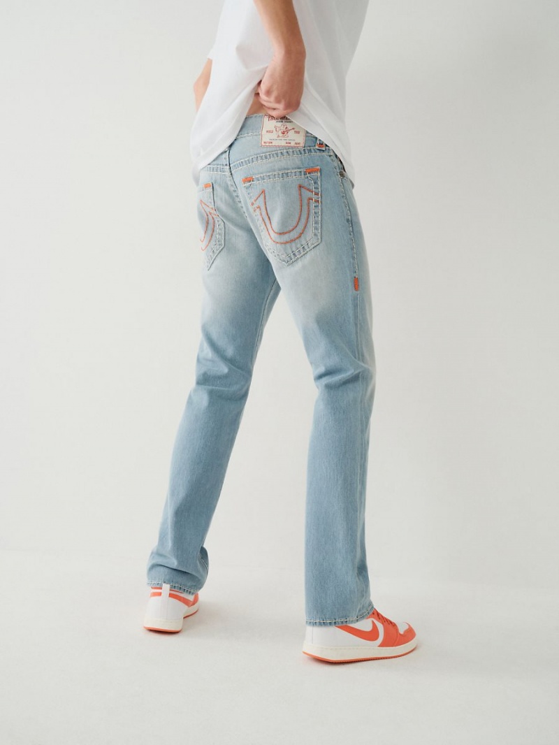 Straight Jeans True Religion Ricky Super T Stitch Lavage Clair | PD1542936