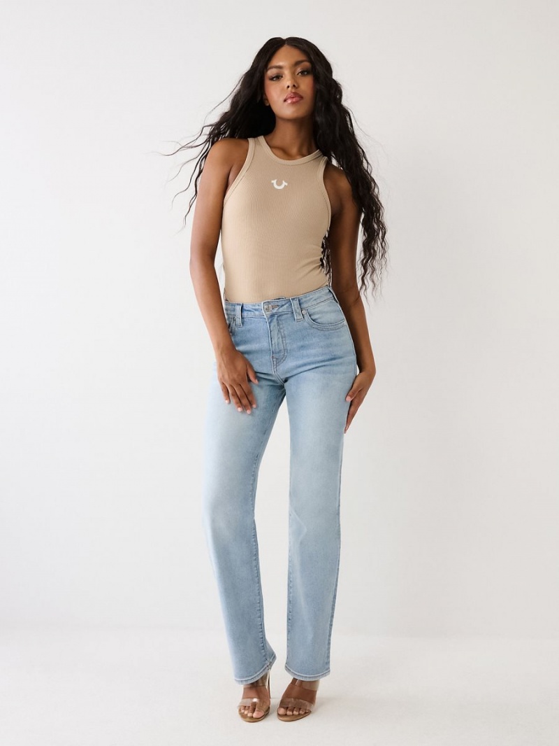 Straight Jeans True Religion Sarah High Rise Lavage Clair | WS0741893