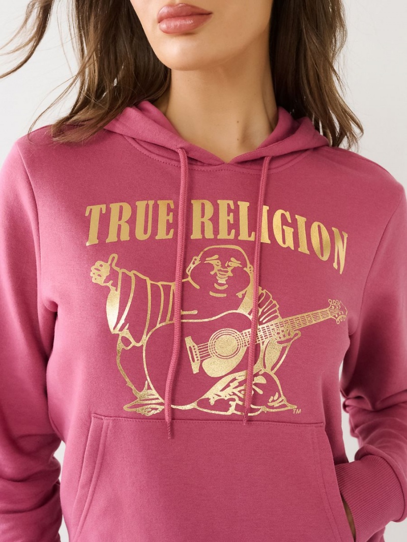 Sweat a Capuche True Religion Metallic Buddha Logo Fleece Boysenberry | KW8702943