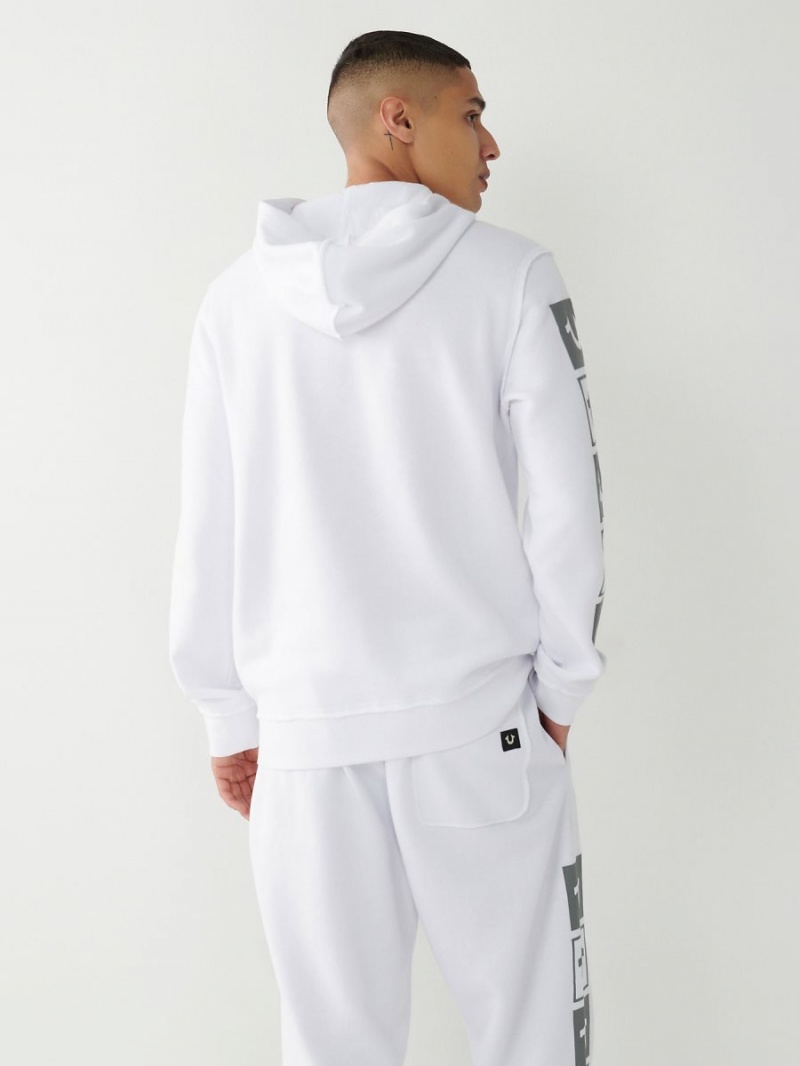 Sweat a Capuche True Religion Zip Blanche | DA7435968