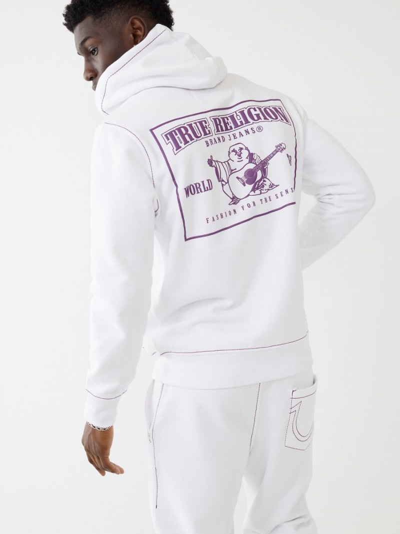 Sweatshirt True Religion Big T Zip Blanche | FM3710459