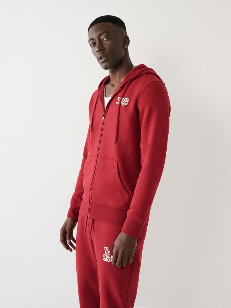 Sweatshirt True Religion Zip Rouge | ZC2918637