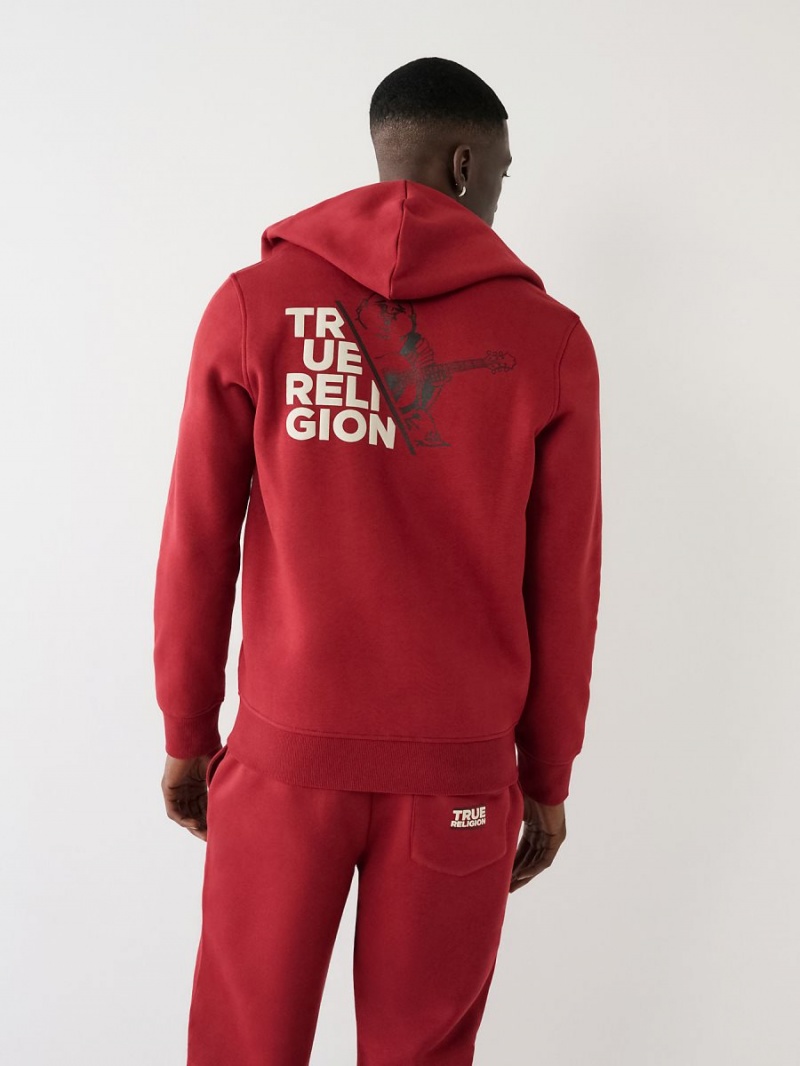 Sweatshirt True Religion Zip Rouge | ZC2918637