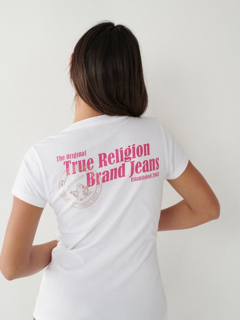 T Shirts True Religion Buddha Logo V Blanche | YA1475983